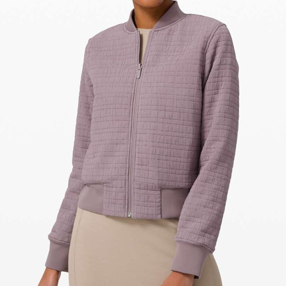 Lululemon Serene Travels Reversible Bomber Jacket Size 6  Lunar Rock Water